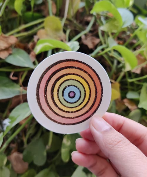 Pride bulls-eye sticker